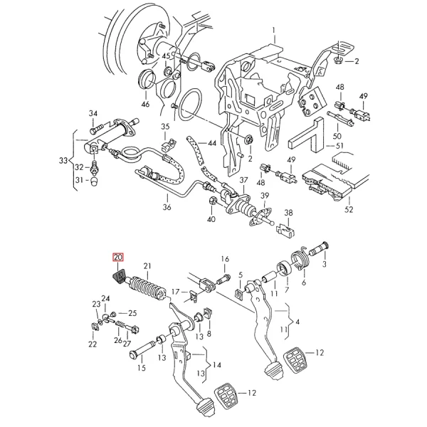 Cojinete Pedal Para Golf/jetta A-3/a-4 *Volkswagen - Imagen 4