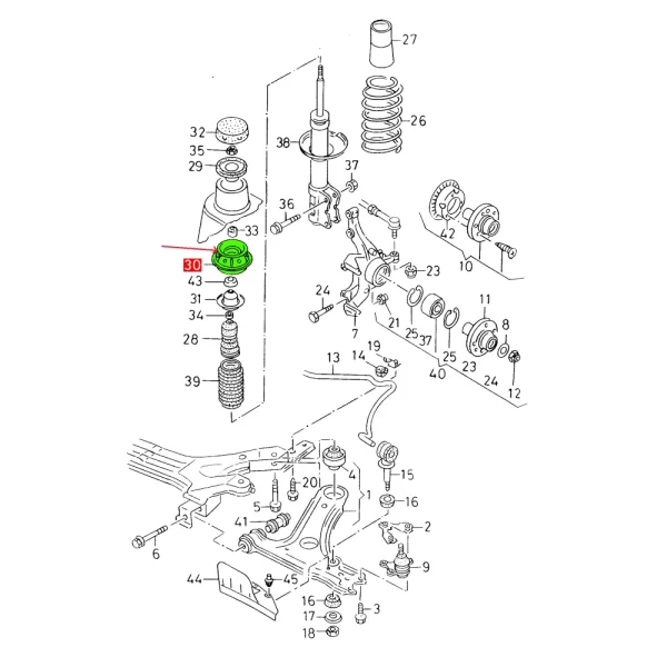 Soporte Amortiguador Delantero Golf Jetta A-2 Meyle Aleman - Imagen 4