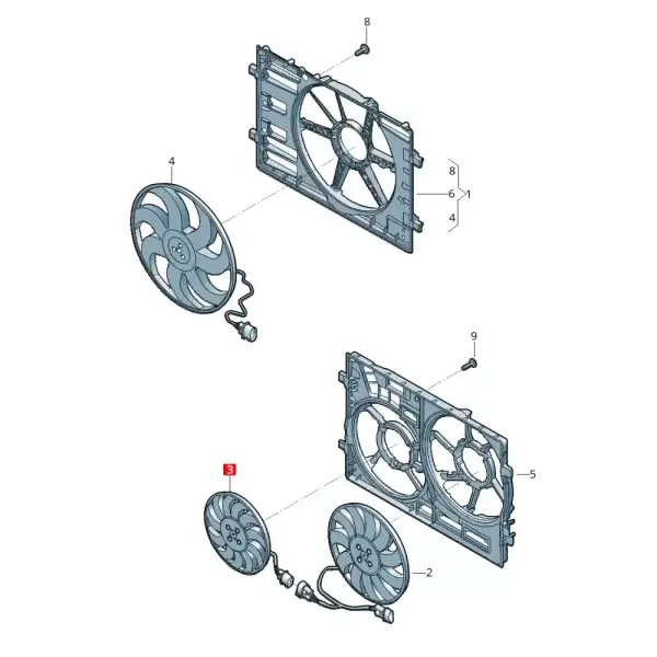 Motoventilador Chico Para Tiguan Volkswagen - Imagen 4