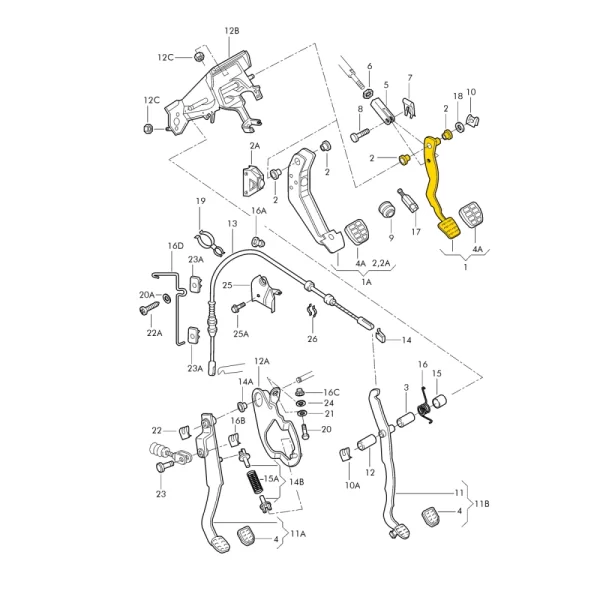 Pedal De Freno + Buje De Freno Para Pointer Volkswagen - Imagen 7