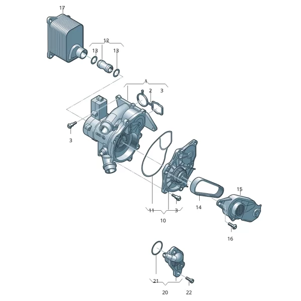 Carcaza Con Bomba de Agua Para Motor 2.0L Tsi Jetta Beetle - Imagen 4