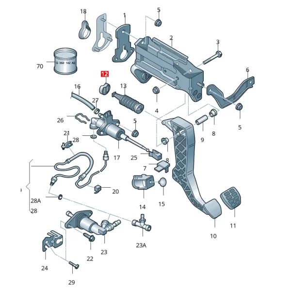 Recepcion Muelle Contrapeso Pedal Embrague Para Golf/Jetta A4 - Imagen 2