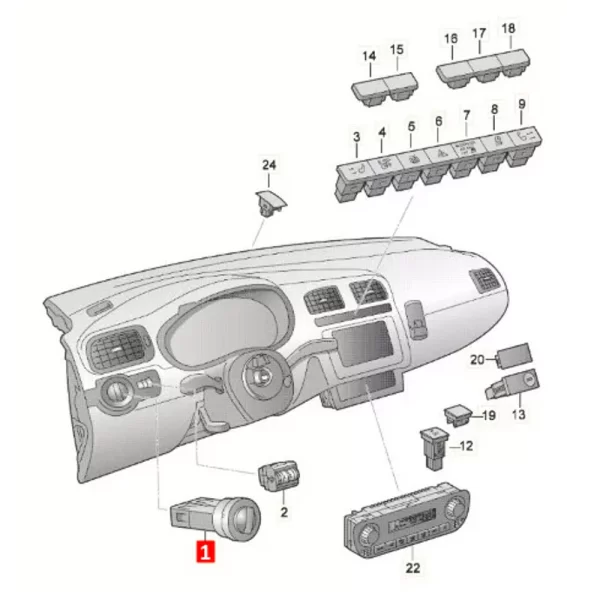 Switch De Luz Para Polo Vento *Volkswagen - Imagen 5