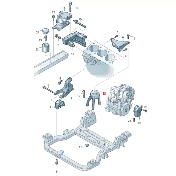 Soporte Trasero Motor Derecho Para Eurovan T-5 *Bruck - Imagen 5