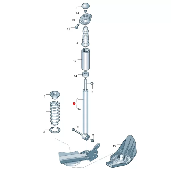 Amortiguador Trasera (10mm) Para Jetta *Volkswagen - Imagen 4