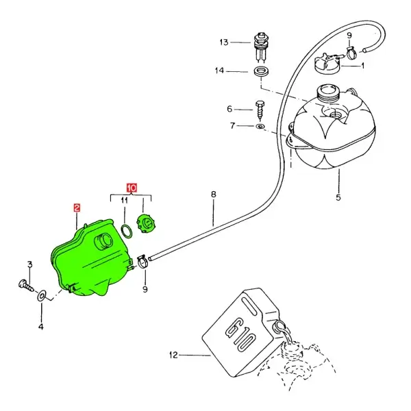 Kit Deposito + Tapon Anticongelante Inferior Para Combi 1.8 - Imagen 2