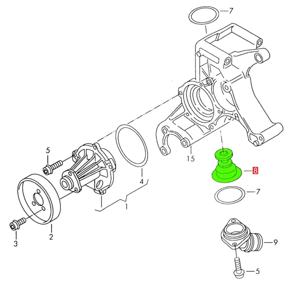 Termostato 54mm Con liga Para Eurovan T-5 Tdi 1.9 Importado - Imagen 5