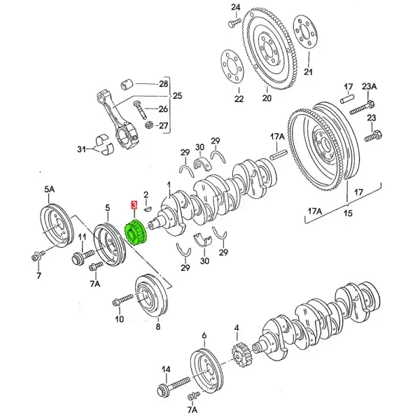 Engrane de Cigüeñal Para Caribe *Volkswagen - Imagen 7