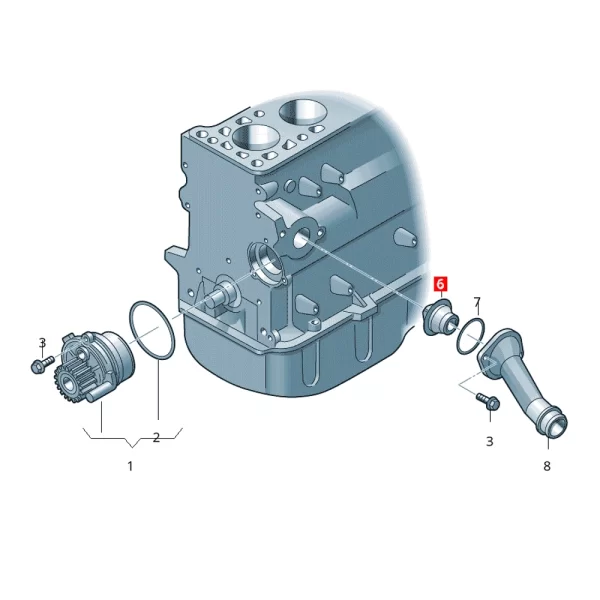 Termostato Para Jetta A4 2.0L Volkswagen - Imagen 5