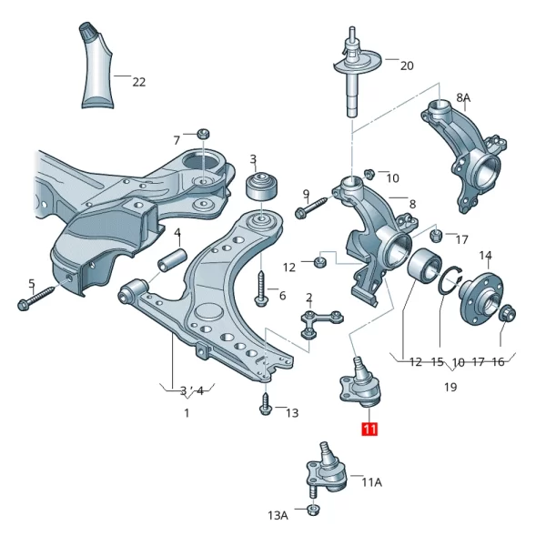 Rotula Inferior Izquierda Para Golf Jetta A4 Importado - Imagen 4