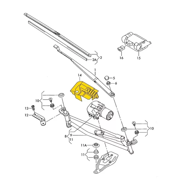 Cubierta Motor Limpiaparabrisas Para Passat *Volkswagen - Imagen 4