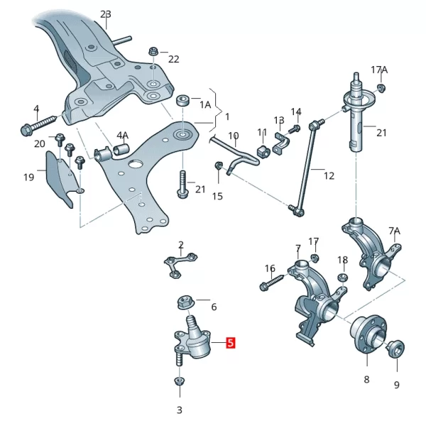 Rotula Inferior Audi/Polo Vento Derecho *Meyle - Imagen 4