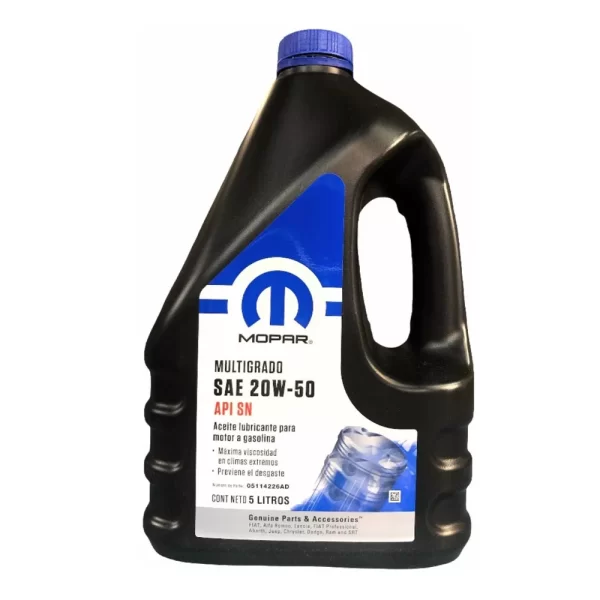 Garrafa de Aceite Multigrado 20w50 5Litros *Mopar