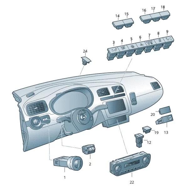 Switch de Luz (Curva) Para Transporter Amarok Beetle *Volkswagen - Imagen 3