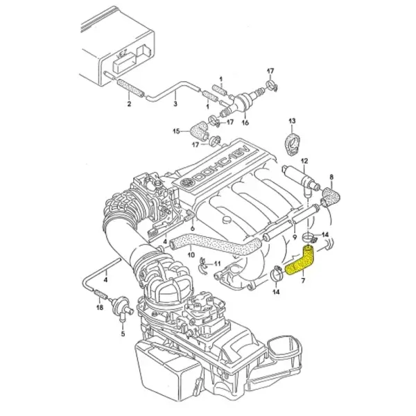 Codo De Respiración Para Golf-us Fbu 1989-1992 *Volkswagen - Imagen 4