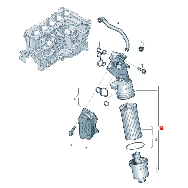 Portafiltro de Aceite Para Bora 2.5L Golf Jetta Beetle *Importado - Imagen 7