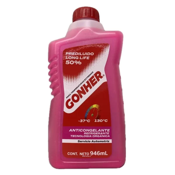 Anticongelante Refrigerante uso directo orgánico concentración 50% Rosa 946ml