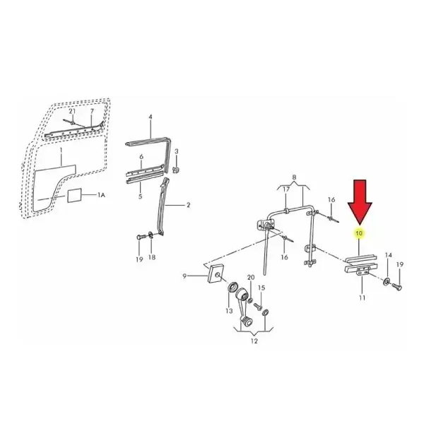 Hule de Vidrio Soporte Elevador Para Golf Jetta A3 *Volkswagen - Imagen 3