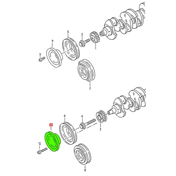 Polea Cigüeñal Para Golf Jetta A-3 2.0L *Volkswagen - Imagen 4