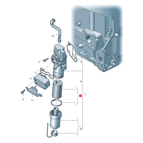 Filtro de Aceite Para Golf Jetta Bora Beetle *Volkswagen - Imagen 6