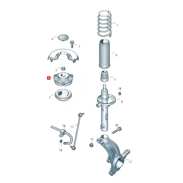 Soporte Amortiguador Delantero Para Bora *Volkswagen - Imagen 5