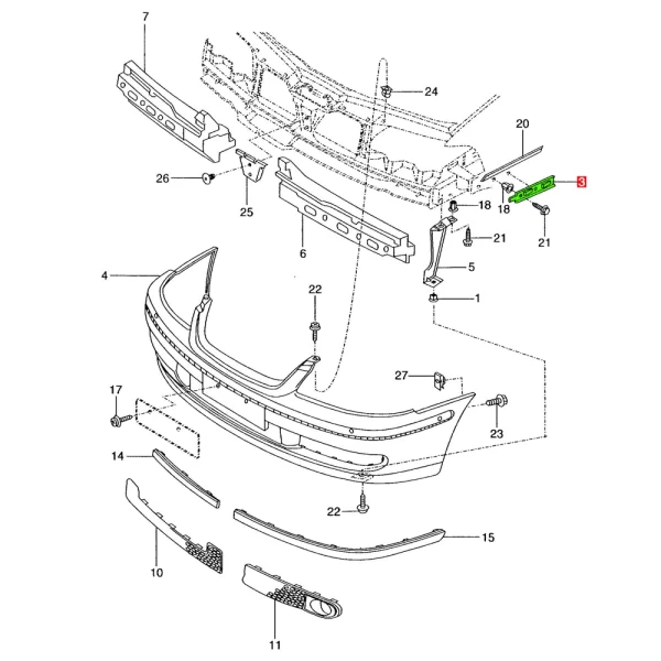 Juego de Guia de Fascia Delantero Para Pointer *Volkswagen - Imagen 6