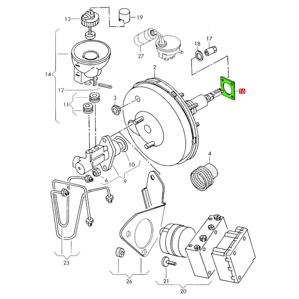 Junta De Booster Para Golf Jetta A-3 *Volkswagen - Imagen 4