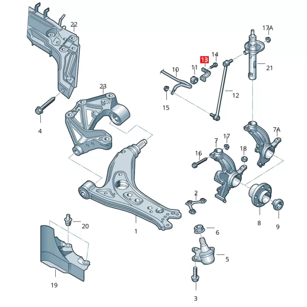 Abrazadera Izquierda De Barra Estabilizadora Para Polo *Volkswagen - Imagen 6