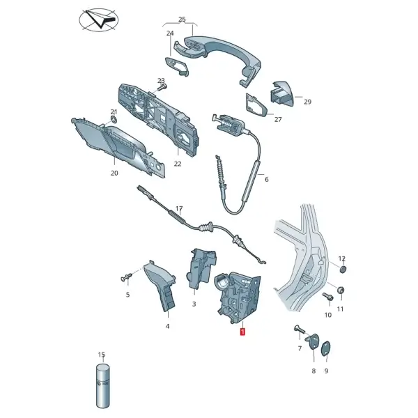 Chapa De Puerta Trasera Derecho Para Jetta MK7 *Volkswagen - Imagen 4
