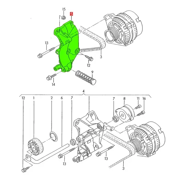 Soporte De Alternador Para Golf Jetta *Volkswagen - Imagen 8