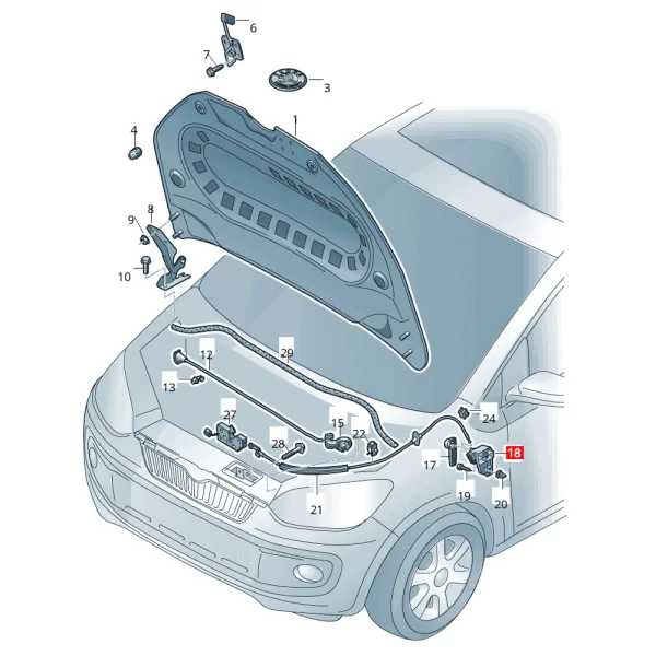 Soporte De Palanca De Apertura De Cofre Para Bora *Volkswagen - Imagen 4