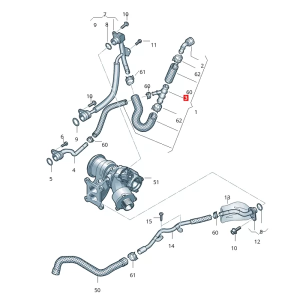 Brida (Y) Para Audi A1 A3 Golf Jetta *Volkswagen - Imagen 3