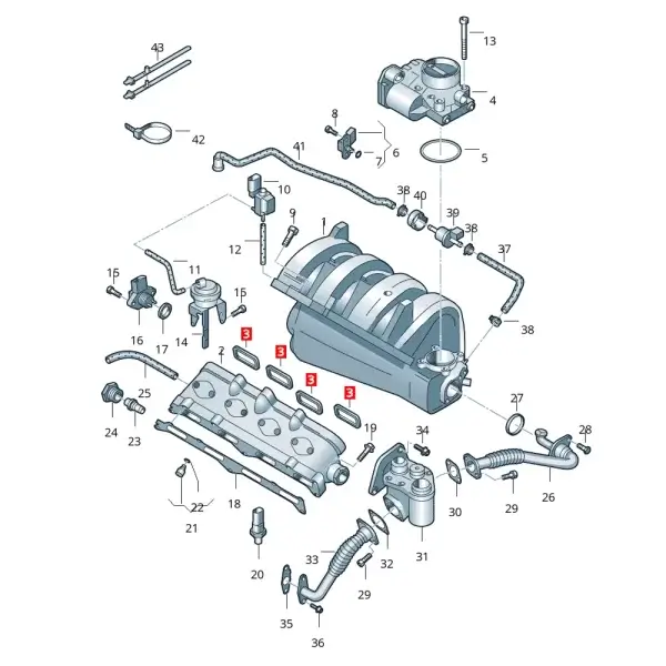 Junta Múltiple De Admisión Para Polo Passat Tiguan *Volkswagen - Imagen 2