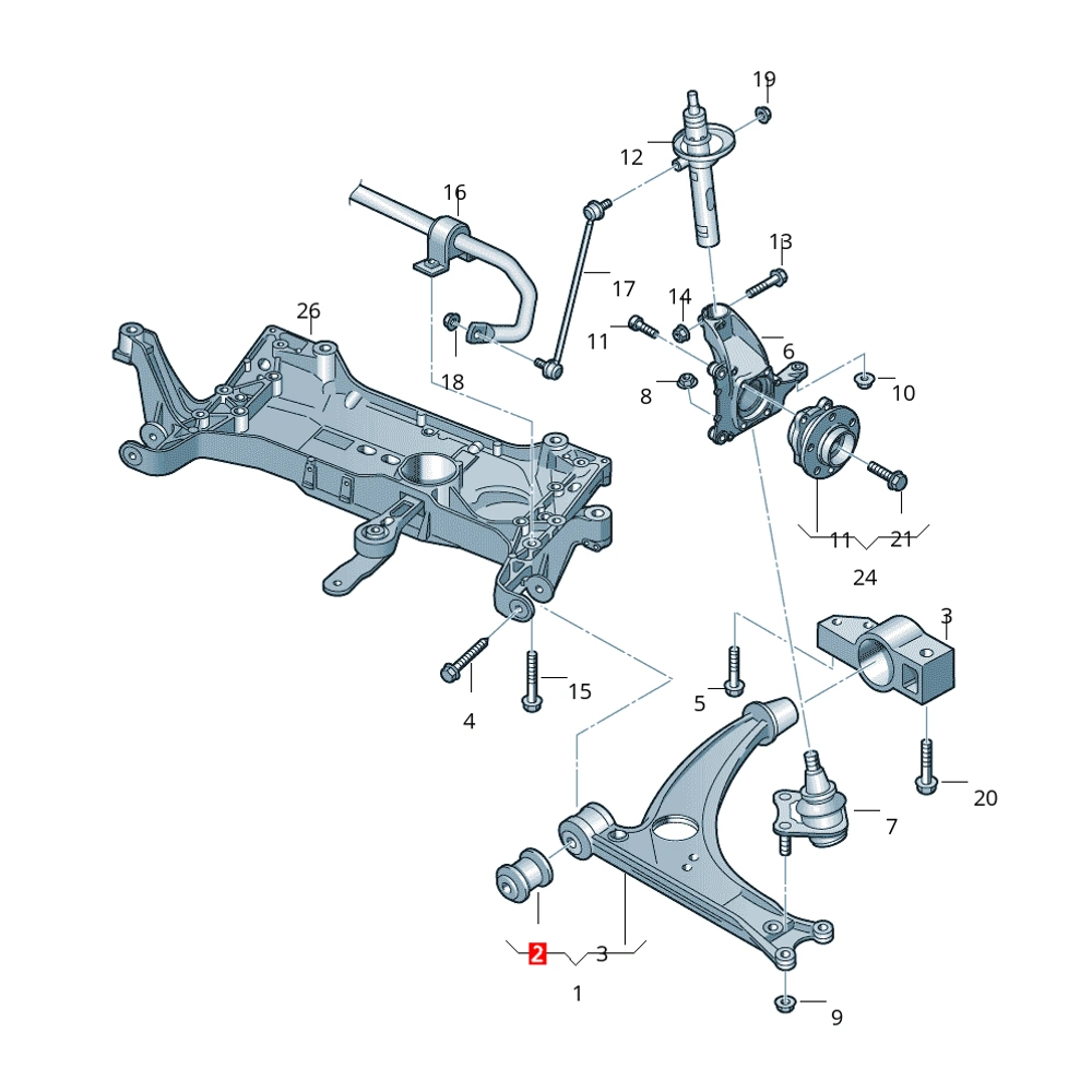 Buje Horquilla Barril Para Bora/jetta 2005-2010 *volkswagen - Imagen 4