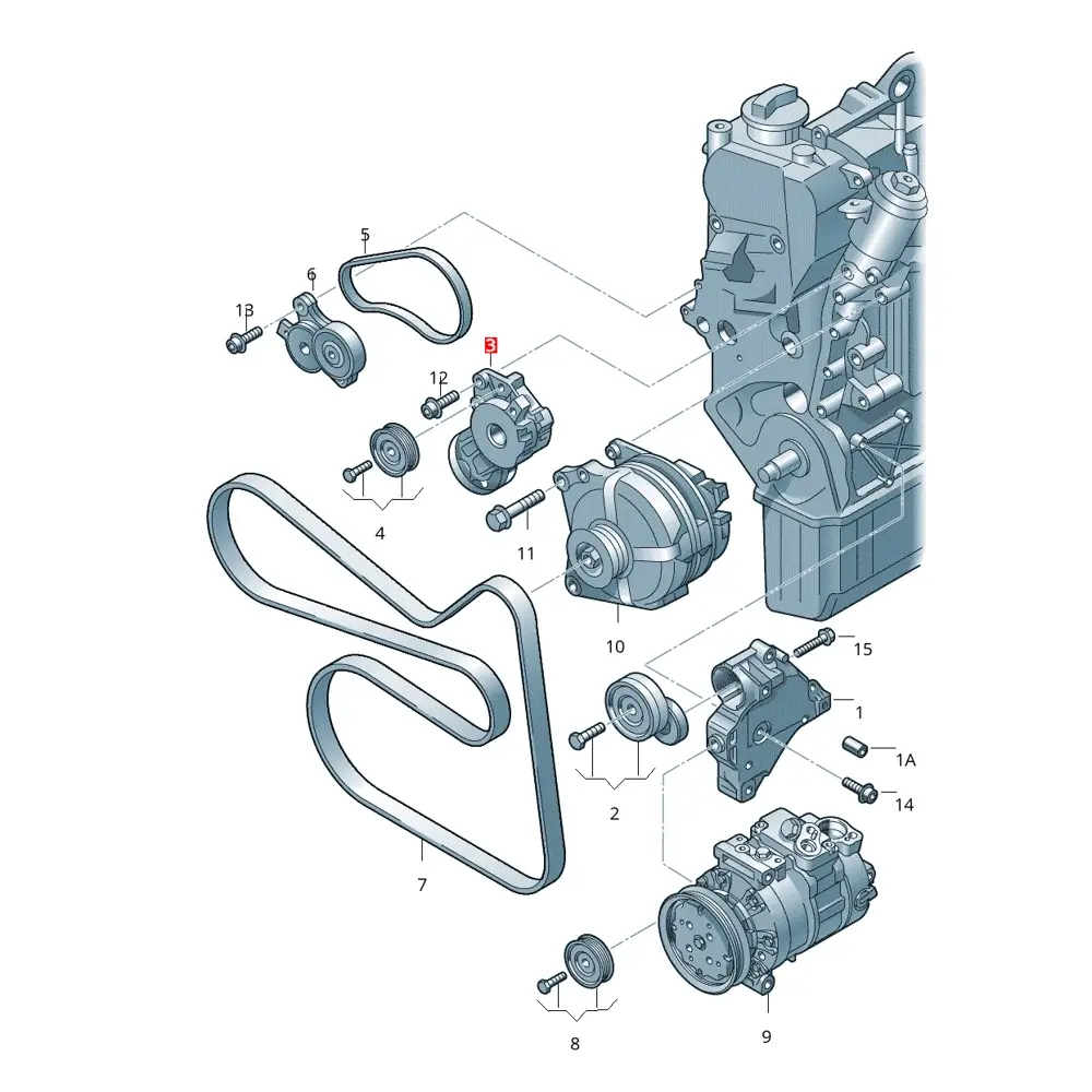 Tensor Pta Tensora Para Beetle Polo Tiguan *Volkswagen - Imagen 7